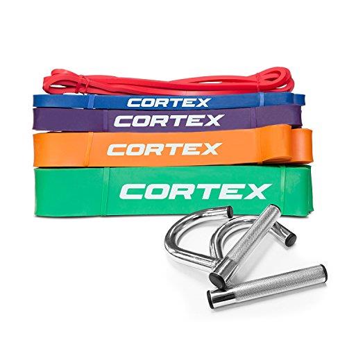 Cortex Resistance Band Set of 5 (5mm-45mm) with Metal Steel Handles Resistance Tubes Loops Workout Bands Functional Training