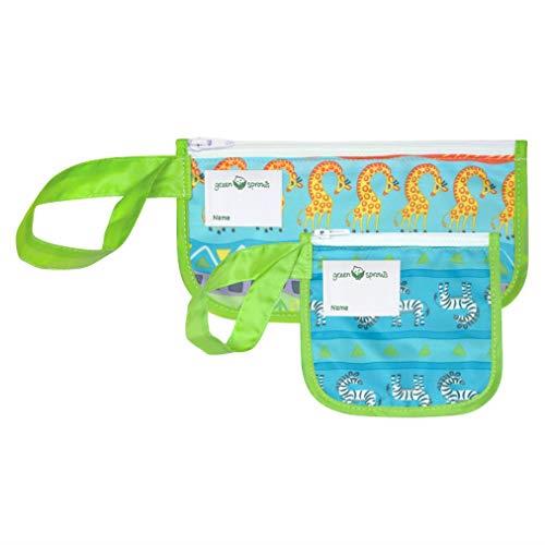 green sprouts Reusable Snack Bags (2 Pack)-Green Safari, Green
