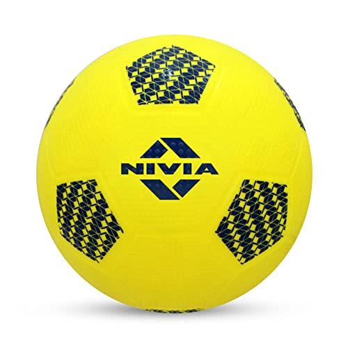 Nivia Home Play Football (Yellow, Size 3) | Machine Stitched | 32 Panel | Hobby Playing Ball | Soccer Ball