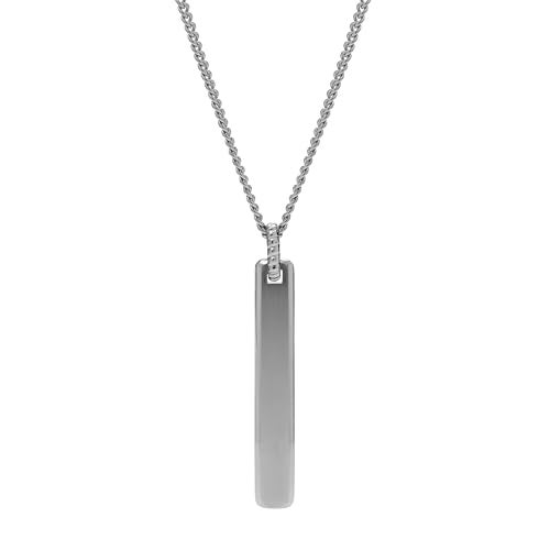 Fossil Men's Silver Stainless Steel Vintage Casual Necklace, One Size