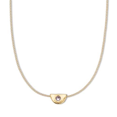 Palas Jewellery Women's June Alexandrite Birthstone Chain Necklace, Gold
