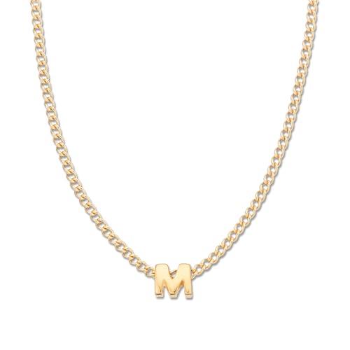 Palas Jewellery Women's Tiny Love Letter M Necklace, Gold