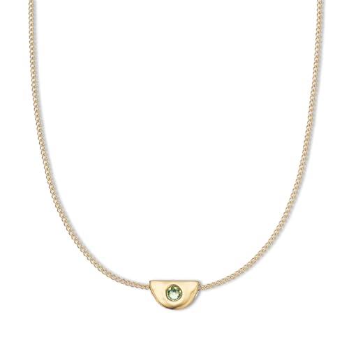 Palas Jewellery Women's August Peridot Birthstone Chain Necklace, Gold