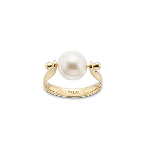 Palas Jewellery Women's Prosperity Pearl Spinning Ring, Gold, Medium