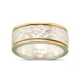 Palas Jewellery Women's Lotus Meditation Spinning Ring, Silver/Brass, XX-Large