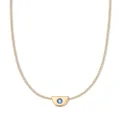 Palas Jewellery Women's September Sapphire Birthstone Chain Necklace, Gold