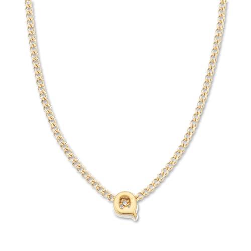 Palas Jewellery Women's Tiny Love Letter Q Necklace, Gold