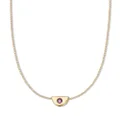 Palas Jewellery Women's February Amethyst Birthstone Chain Necklace, Gold