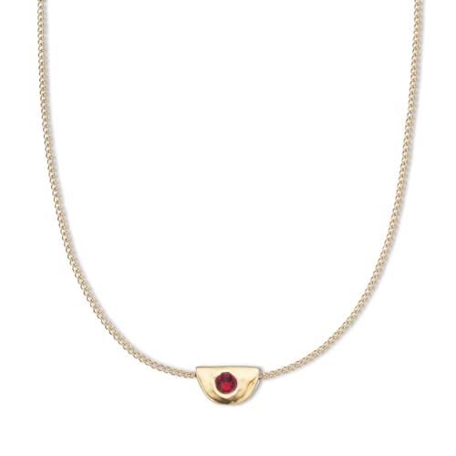 Palas Jewellery Women's January Garnet Birthstone Necklace, Gold