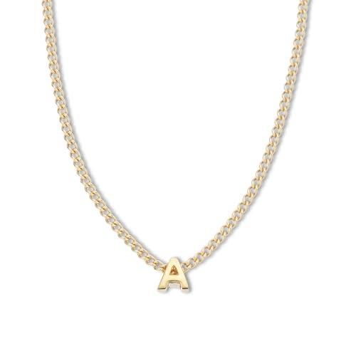 Palas Jewellery Women's Tiny Love Letter A Necklace, Gold