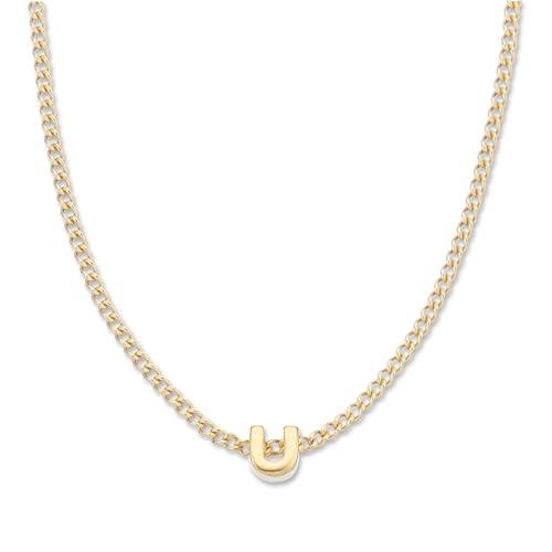 Palas Jewellery Women's Tiny Love Letter U Necklace, Gold