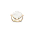 Palas Jewellery Women's Mother of Pearl Evil Eye Spinning Ring, Gold/Pearl, Large