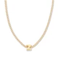 Palas Jewellery Women's Tiny Love Letter Z Necklace, Gold