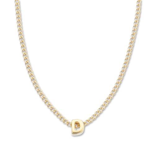 Palas Jewellery Women's Tiny Love Letter D Necklace, Gold