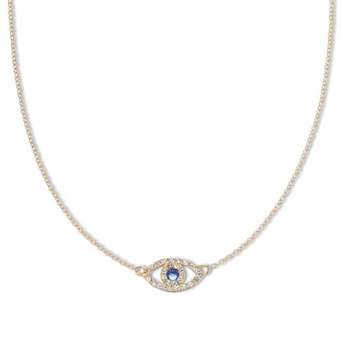 Palas Jewellery Women's Mykonos Evil Eye Necklace, Metallic/Blue