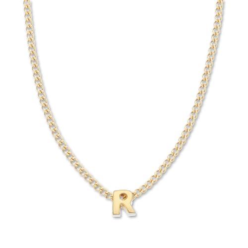 Palas Jewellery Women's Tiny Love Letter R Necklace, Gold