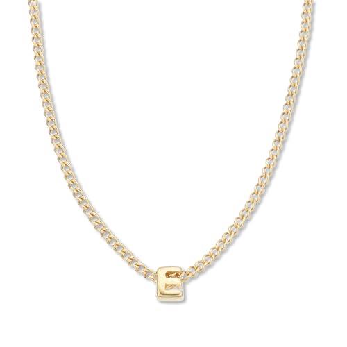 Palas Jewellery Women's Tiny Love Letter E Necklace, Gold