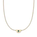 Palas Jewellery Women's May Emerald Birthstone Chain Necklace, Gold