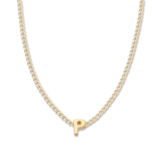 Palas Jewellery Women's Tiny Love Letter P Necklace, Gold