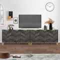 Merryluk 70" TV Stand for TVs up to 75", Modern TV Cabinet & Entertainment Center with Shelves, Wood Storage Cabinet for Living Room or Bedroom