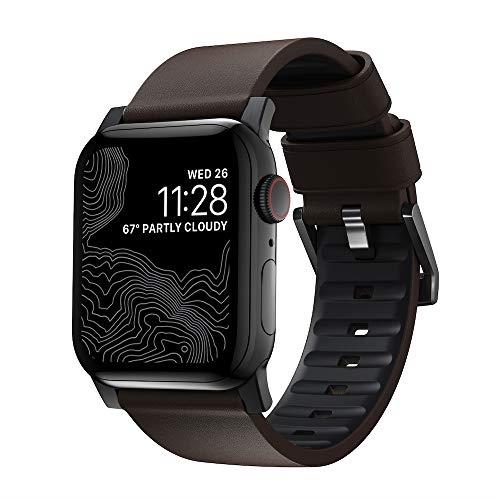 Nomad Hard Leather Pro Active Band for Apple Watch, Black/Brown, 45 mm