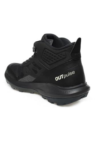 Salomon Men's OUTPULSE Mid Gore-Tex Hiking Boots for Men, Black/Ebony/Vanilla Ice, 14 US