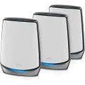 NETGEAR Orbi AX5700 Whole Home Tri-Band Mesh Wi-Fi 6 System (RBK843S) Router with 2 Satellite Extenders (Coverage Up to 7,500 SQ FT, 100 Devices, Up to 5.7Gbps, RBK843S-100NAS