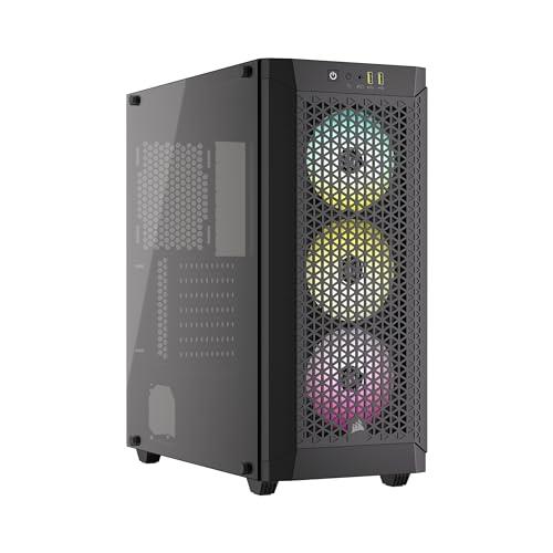 CORSAIR 480T RGB Tempered Glass ATX Mid-Tower PC Case – 3X CORSAIR AR120 RGB Fans Included – Fits up to 7X 120mm Fans and up to 360mm Radiators – Black