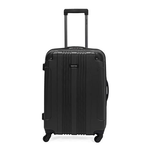 Kenneth Cole REACTION Out of Bounds Lightweight Hardshell 4-Wheel Spinner Luggage, Charcoal, 24-Inch Checked, Out of Bounds