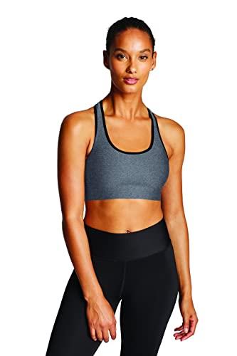 Champion Women's Absolute Sports Bra with SmoothTec Band, Gray Heather/Black, X-Large