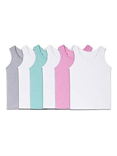 Fruit of the Loom Girls' Undershirts (Camis & Tanks), Toddler Tank - 6 Pack - Assorted, 2-3 Years