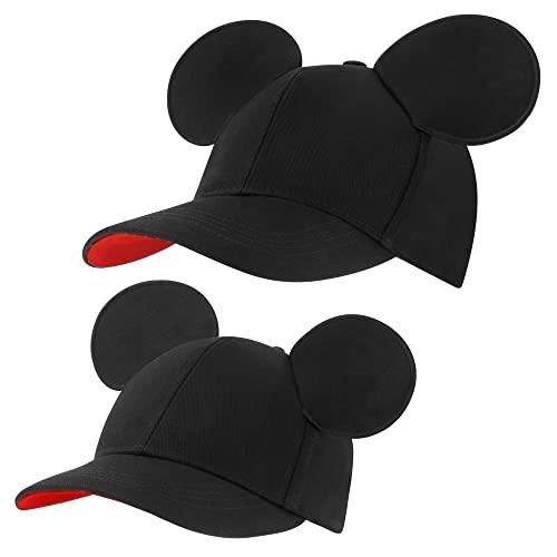 Disney Boys Baseball Cap, Mickey Mouse Ears Hat Daddy & Me Adjustable Toddler Caps 2-4 Or Girl Hat Ages 4-7, Black, 4-7 Years