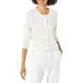 Amazon Essentials Women's Lightweight Crewneck Cardigan Sweater (Available in Plus Size), Ivory, X-Small