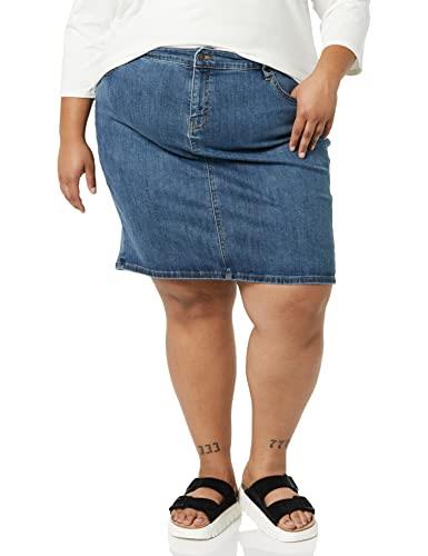 Amazon Essentials Women's Classic 5-Pocket Denim Skirt (Available in Plus Size), Medium Wash, 36 Plus