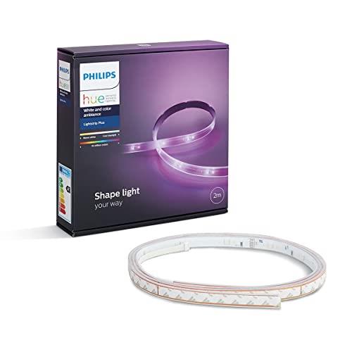 Philips Hue LightStrip Plus Dimmable LED Smart Light - Two Metre (Compatible with Amazon Alexa, Apple HomeKit, and Google Assistant)