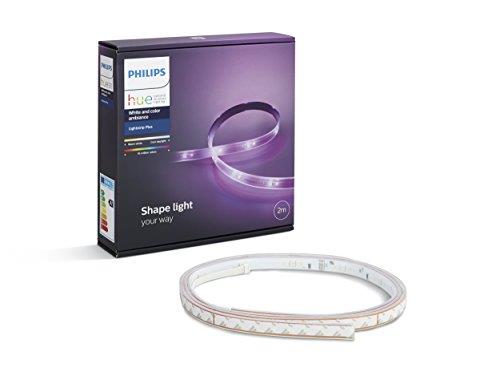 Philips Hue LightStrip Plus Dimmable LED Smart Light - Two Metre (Compatible with Amazon Alexa, Apple HomeKit, and Google Assistant)