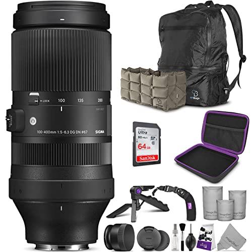 Sigma 100-400mm f/5-6.3 DG DN OS Contemporary Lens for Sony E with Altura Photo Advanced Accessory and Travel Bundle