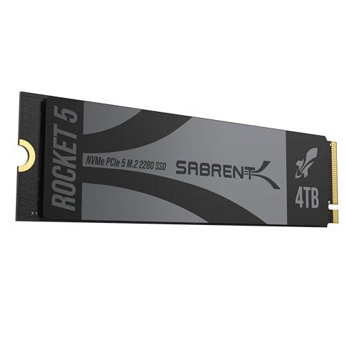 SABRENT Rocket 5 4TB Advanced Performance Internal M.2 PCIe GEN 5 14GB/s X4 NVMe SSD (SB-RKT5-4TB)