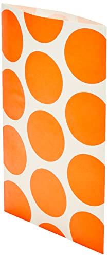 Amscan Polka Dot Paper Bags 10 Piece, Orange