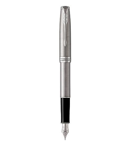 PARKER Sonnet Fountain Pen, Stainless Steel with Palladium Trim, Medium Nib (1931510)