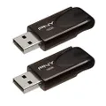 PNY - Attaché 4 16GB USB 2.0 Flash Drive - 2 Pack - Black (P-FD16GX2ATT4-GE)
