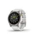 Garmin epix (Gen 2), Silver Titanium with Carrera White Silicone Band, Premium Active Smartwatch (010-02582-22)