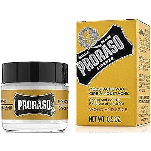 Proraso MOUSTACHE WAX (Soft Compound) WOOD And SPICE, 15ml, 0.5 Ounce