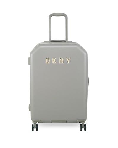 DKNY Metal Logo Upright with 8 Spinner Wheels Luggage, Clay, 25 Inch Upright, Metal Logo Upright with 8 Spinner Wheels Luggage