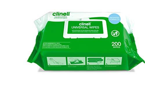 Clinell Universal Cleaning and Surface Disinfection Wipes Multi purpose Disinfectant Wipes, 200 Count, Pack of 1