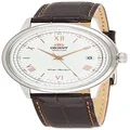 Orient 'Bambino Version 2' Stainless Steel Japanese Automatic/Hand-Winding Dress Watch, White - Rose Gold Accents, Stainless Steel