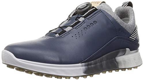 ECCO Mens 2022 Golf S-Three Spikeless Breathable Waterproof Leather Golf Shoes, Ombre/White, 9-9.5