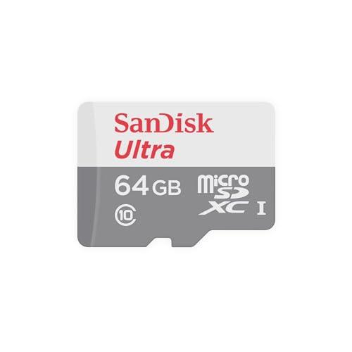 SanDisk Ultra microSDXC 64GB, up to 100MB/s, Class 10, UHS-I, Full HD Video White/Grey