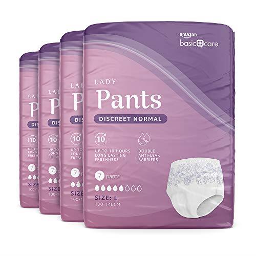 Amazon Basic Care Lady Pants Discreet Normal, Large, 28 Count (4 Packs of 7), White