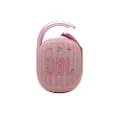 JBL Clip 4 - Portable Mini Bluetooth Speaker, Large Audio and Expressive Bass, Built-in Carabiner, Speaker for Home, Outdoor and Travel - (Pink)